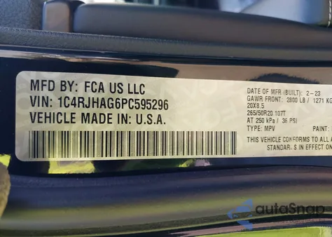 2023 Jeep Grand Cherokee Altitude 4X4 из США, поврежденный, VIN 1C4RJHAG6PC595296